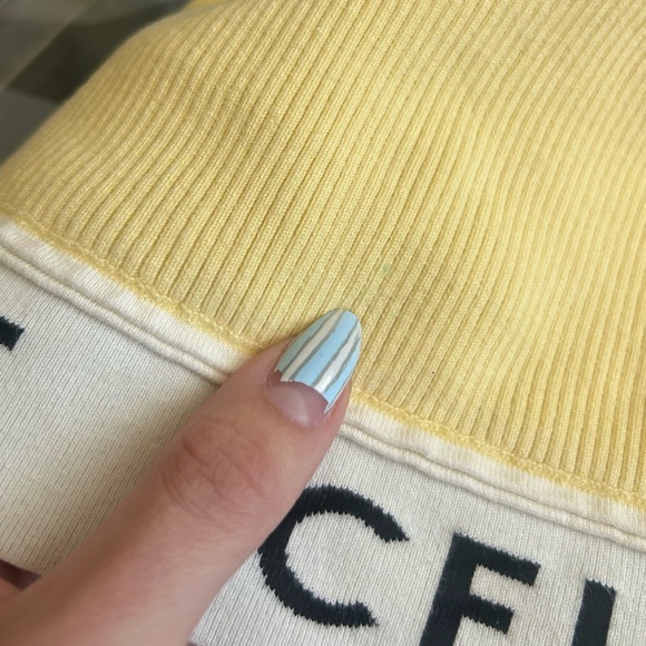 Celine Authentic 2021 athletic yellow crop top racer back tank | Size S - Picture 15 of 16